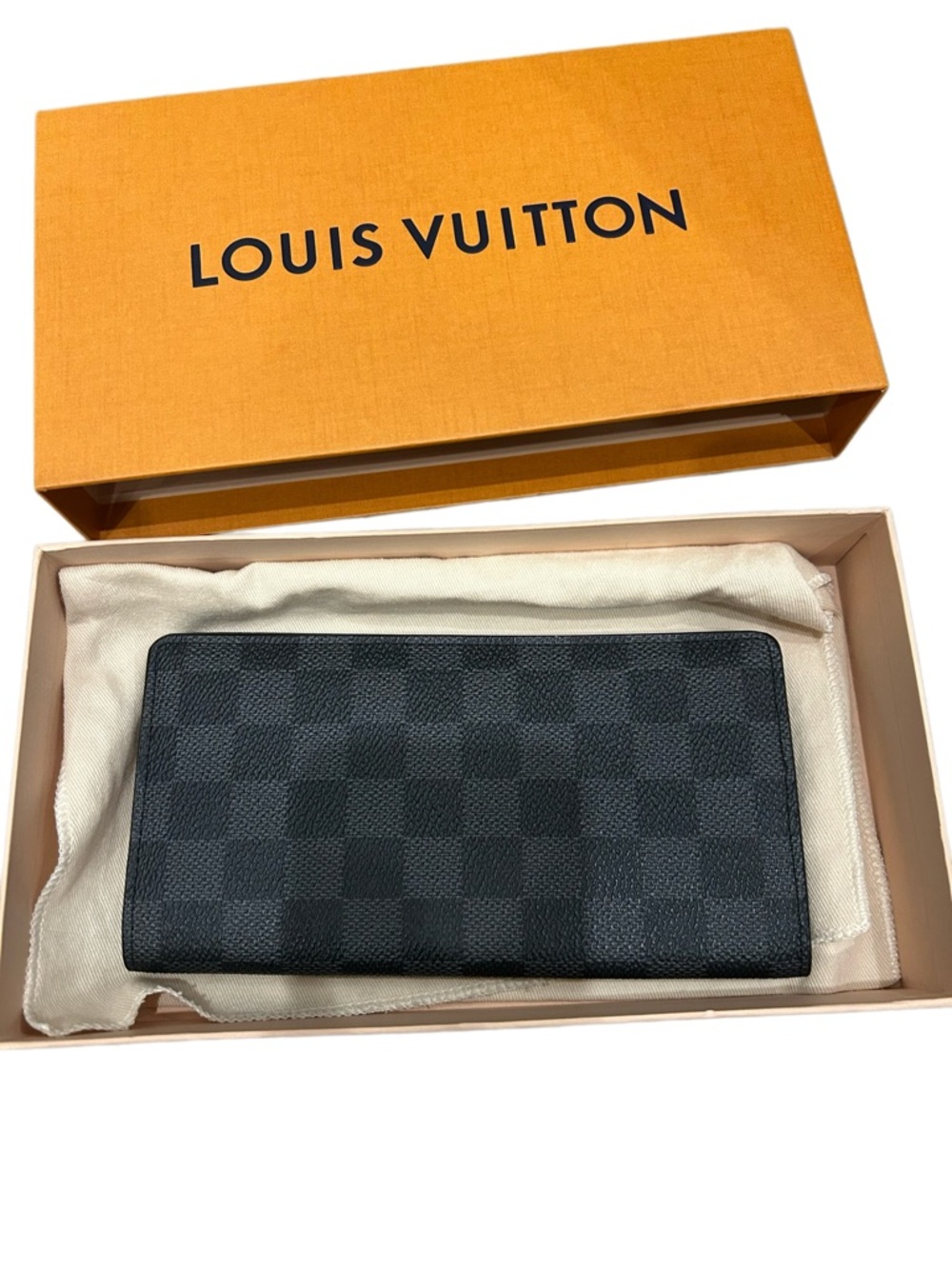 🚩steal Louis Vuitton Men's Black Damier Graphite Long Wallet